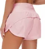 Lu-18 Sneldrogend Sport Hotty Hot Shorts Dames Casual Fitness Nep Tweedelig Lichtbestendig Gevoerd Yogalegging Hardlopen Golf Biker Pantkh