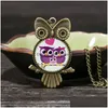 Pendant Necklaces Fashion Jewelry Cute Owl Necklace Retro Cartoon Sweater Chain For Women Jewellery Accessories Factory Drop Deliver Dhabd