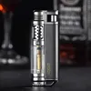 Visible No Gas Window Flashlight Cigar Lighter Jet Butane Metal Turbo Windproof Portable Airbrush 1300C Men's Gadget DDZX