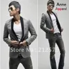 Whole- Gray suits black collars Casual suit jacket Men's Slim Coats cheap whole Drop support337O
