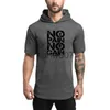 T-shirt da uomo New Summer Brand Cotton Mens Casual Palestre Abbigliamento Fitness Moda Sport Hip Hop Bodybuilding Muscle Hooded Maglietta a maniche corte J0705