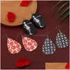 Dangle Chandelier Halloween Punk Double Sided Leather Earrings For Women Skeleton Hyperbolic Drop Earring Party Fashion Jewelry Gi Dh4Kc