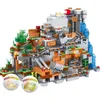 Modèle moulé sous pression 1315PCS Compatible 21137 Mon Monde Blocs de Construction Mountain Cave Ascenseur Village Chiffres Module Briques DIY Jouets pour Enfants 230705