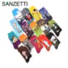 Entier- SANZETTI 5 paires / lot Peigné Coton Coloré Gogh Rétro Peinture À L'huile Hommes Chaussettes cool tenue décontractée Drôle robe de soirée équipage S269a