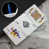 Kreatywny kształt pokera wiatroodporny niebieski płomień zapalniczki metalowe fajne proste zestaw do palenia papierosów gazowych mała zabawka hurtownia H2RW nie