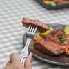Dinnerware Sets ROXON 3 IN 1 Camping Cutlery Set Knife Fork Spoon Stainless Steel Portable And Detachable Discount