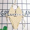 Biquíni feminino com estampa de letras e roupas de banho de verão, praia, maiô de luxo, três cores, biquíni de duas peças