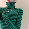 Women's Sweaters Women Clothes Fashion Plaid Knitting Pile Collar Long Sleeve Pullovers Autumn Fashionable Striped Sweater Ladies Bottoming