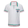 Lyxdesigner skjortor herr mode geometriska rutiga bowling skjorta hawaii casual tröjor män smala passar kort ärm sort 688