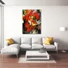 Abstract Landscape Canvas Art Foxes Franz Marc Painting Handmade Modern Decor for Entryway