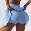 Yoga Outfits Women High Waist Double Layer Pleated Skirt Sports Golf Tennis Skirts Gym Fitness Running Yoga Soft Short Athletic Workout Skort 230704