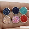 Stud Bk 12Mm Round Druzy Stone Earrings Bling Drusy Resin Sier For Women Ladies Fashion Handmade Jewelry Gift Drop Delivery Dhhdo