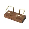 Business Card Files Brass Business Card Holder Office Desktop Storage Box Counter Display Stand Memo Shelf Wooden Business Card Case Accessories 230704