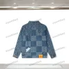 Xinxinbuy Men Women Designer Jacket Coats Plaid Destroyed Jacquard Letter Embroidery Washed Denim Casual Pants Black Blue S-2XL