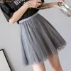 Tingyili Mini Tulle Jupes Femmes Noir Beige Gris Café Rose Jupe Courte Élégante Dames Filles Tutu Jupe