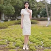 Этническая одежда прозрачная улучшенная вышивка Cheongsam Sexy Sexy Vintage Dress Slim Wedding Costumes qipao s to xxl