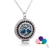 Pendant Necklaces Arrival Tree Of Life Aromatherapy Necklace Crystal Rhinestone Locket Essential Oil Diffuser For Women Fashion Drop Dhegt