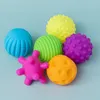 Balloon 6Pcs Textured Multi Ball Set Baby Toy Sensi tattili infantili Giocattoli per bambini Training Massaggi Soft 230704