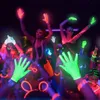 LED-ljusstickor 10 par fluorescerande handskar Glow Party Glödande i UV-baren Atmosfär Rekvisita Svart Grön 230705