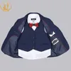 Suits Yeni Varış Katı lacivert Boys Düğünler İçin Takımlar Çocuklar Partisi Ev sahibi Kostüm Toptan Giyim Palto Pantolon Yelek 3 PCS Blazerhkd230704