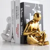 Decorative Objects Figurines Nordic creative minimalist book reader by art ceramic holder study office desktop home decoration stand 230705