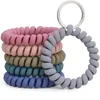 6-piece set Spiral Hair Ties No Crease Traceless Keychain Phone Cord Matte Ponytail Holder Coil Scrunchies Plastic Hair Coils For Women Girls