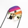 Luxury mini shoulder bag Eagle Head Rainbow Contrast Heart shaped Women's Bag Spliced Bird Head Bag Cross border Hot Sale