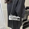 أكياس مسائية حقائب اليد على شكل برميل للنساء حقيبة سلسلة أزياء معدنية فاخرة