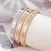 Bracelet jonc chiffres romains élégants bijoux en acier inoxydable pour cadeau femme