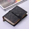 Notepads Leather Vintage Embossed Pattern Travel Journal Notebook Lined Blank Grid Paper Diary Refillable Notepad Gift for Men Women 230704