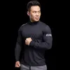 T-shirt da uomo Running T-shirt manica lunga Uomo Fitness Slim Fit Sport Quick dry TShirt cerniera elastica fitness Palestra Bodybuilding training J230705