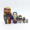 Dockor 5 st Hästkram Ryska Matryoshka Häckande docka Flickor Basswood Handmålad Dekor Presentleksaker 230704