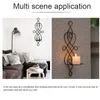 Candle Holders Taper Holder Wall Mounted Wrought Iron Hanging Tea Light 35X14.5CM Candles Black Chic