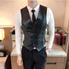 Men's Vests Leather Vest Men Fashion Casual High Quality Solid Color Single Breasted Slim Large Size Business Vest Waistcoat S-5XL 230704