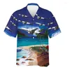 Men's Casual Shirts Plane Battle Graphic For Men Clothing 3D Printed Hawaiian Beach Short Sleeve Y2k Tops Vintage Clothes Lapel Blouse