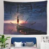 Tapisseries Dôme Caméras Coucher De Soleil Paysage Mandala Tenture Tapisserie Hippie Musique Personnalité Paysage Peinture Mur Tissu Tapisseries