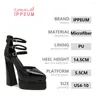 Scarpe eleganti Ippeum Décolleté con plateau a punta Tacco alto Sandali doppi Design del marchio Runway Donna sexy Matrimonio 2023