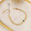 Necklace Earrings Set 316L Stainless Steel Square Emerald Zircon Thick Chain Bracelet Earring Joyeria Acero Inoxidable Por Lotes