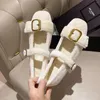 Elbise ayakkabıları yün kadın pompalar Mary Jane Kalın Düşük Topuk Peluş Peluş Tek Ayakkabı Düğmesi Sığ Talon Femme Gündelik Beyaz Escarpins