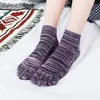 Women Socks 5 Pairs Happy Five Fingers Toe For Woman Lady Colorful Cotton Ankle Harajuku Color Contrast Short With Toes