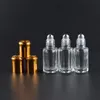 3ML 6ML 10ML Bouteilles en verre octogonales avec Roll On Aroma Bottles Metal Ball Parfum Flacons d'emballage d'huile essentielle Étui rechargeable ZA1623 Kocnw