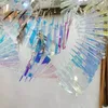 Creative Wedding Ceiling Decoration Mirror Glitter Ribbon Freely Curved Crystal Timeline Hanging Ornament For Party Banquet Props