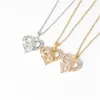 Pendant Necklaces Fashion Hand In Mom Crystal Love Heart Shape Gold Sier Chains For Women Mothers Day Jewelry Gift Drop Delivery Pend Dhlor