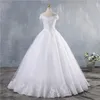 Urban Sexy Dresses ZJ9143 2023 White Ivory Lace Appliques Ball Gown Off The Shoulder Short Sleeves Bridal Dress Wedding 230705