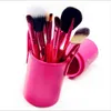 12pcs/lot Makeup Tools Brushes Fashional Cosmetic Brush set kits Tool 5 Colors Facial Make up brushes with Cup Holder Case ZA2032 Lqtwr