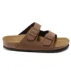 Designer sandaler tofflor kork platt mode sommarläder slipe favorit strand casual skor kvinnor män Arizona