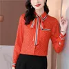 Luxury Vintage Ladies Designer Shirts Long Sleeve 2023 Runway Printed Women's Button Blouses Office Turn Down Neck Classic Sh3019