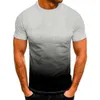 Maglietta da uomo Tee Top Gradient Girocollo Street Vacation Maniche corte Abbigliamento Abbigliamento Moda Sport Basic