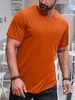 T-shirt da uomo T-shirt tinta unita con scollo a V Manica corta Abbigliamento Abbigliamento Muscle Slim Fit Comfort Grande e alto
