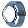 Original Silicone Strap+Case för Samsung Watch 6 40 44mm Magnetic Buckle Band Galaxy Watch 6 Classic 43 47mm Case